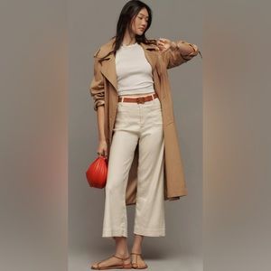 The Colette Cropped Wide-Leg
Linen Pants by Maeve (size 12 in white)